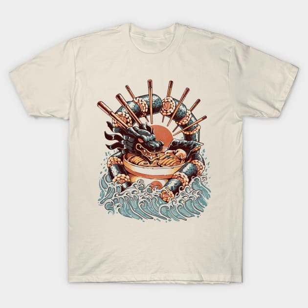 Dragon Sushi Ramen T-Shirt by Ilustrata
